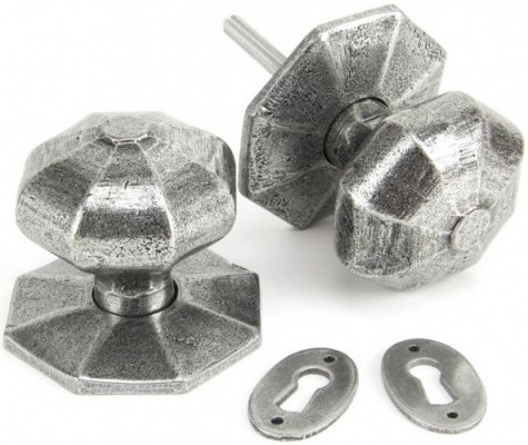 Octagonal Mortice/Rim Door Knob Set